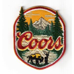 Coors Colorado Mountains Beer Vintage Red 3x2.5in Embroidered Sew/Iron-on Patch